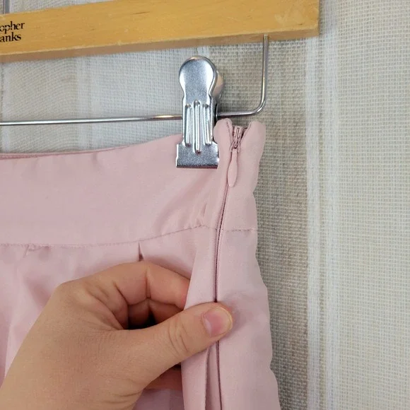White House Black Market Pleated Midi Skirt Pastel Pink Size 00 Soft Girl Preppy - Picture 8 of 13